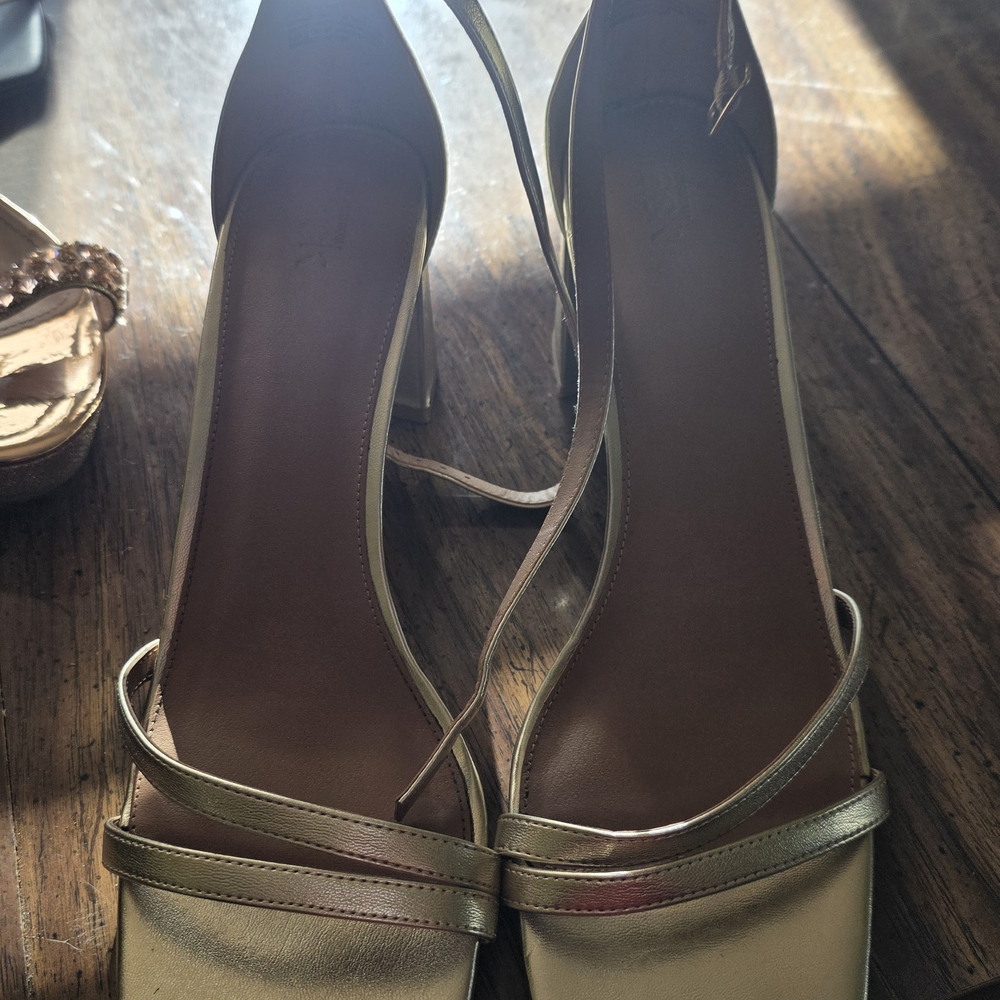 Nordstrom Gold Strappy Heels